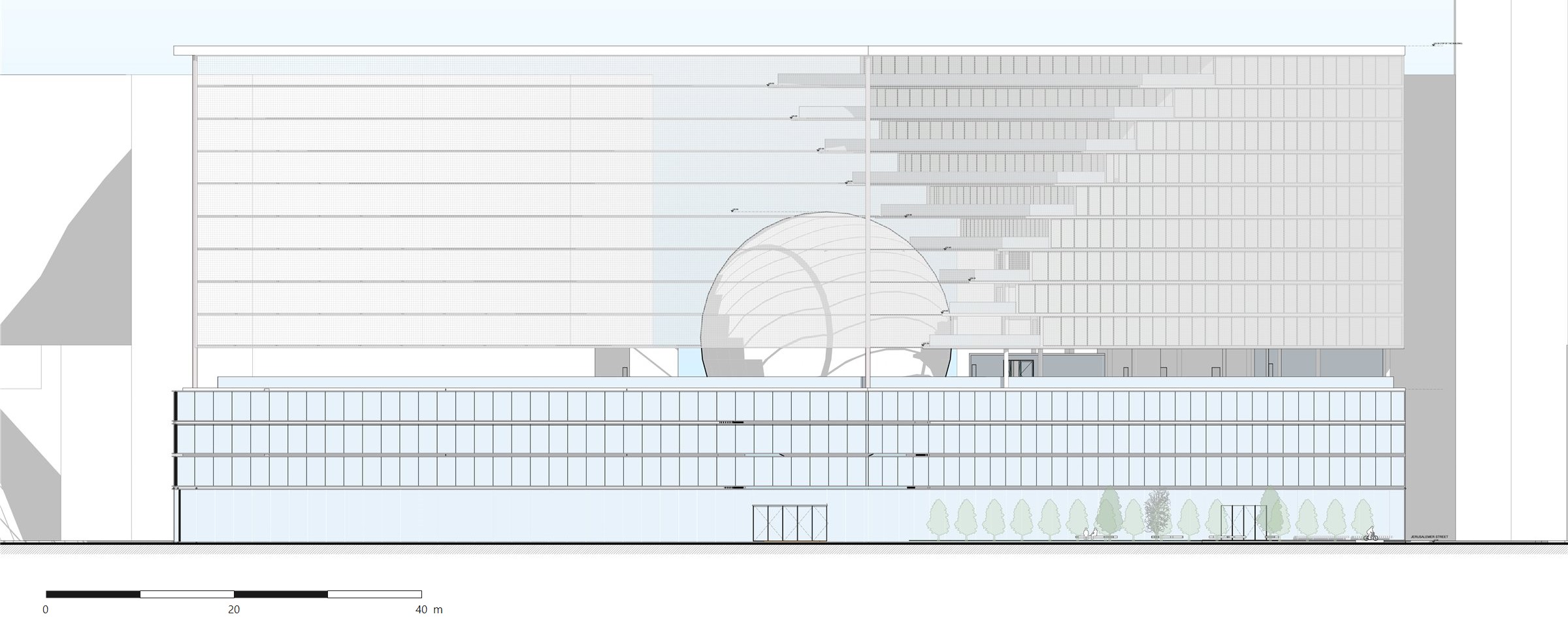 Berlin Office Building - north elevation, Schützenstraße