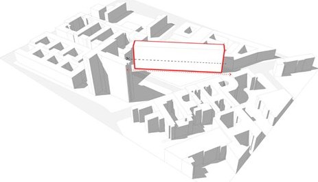 Design process 03 - the diagonal of the Wall traced across the site