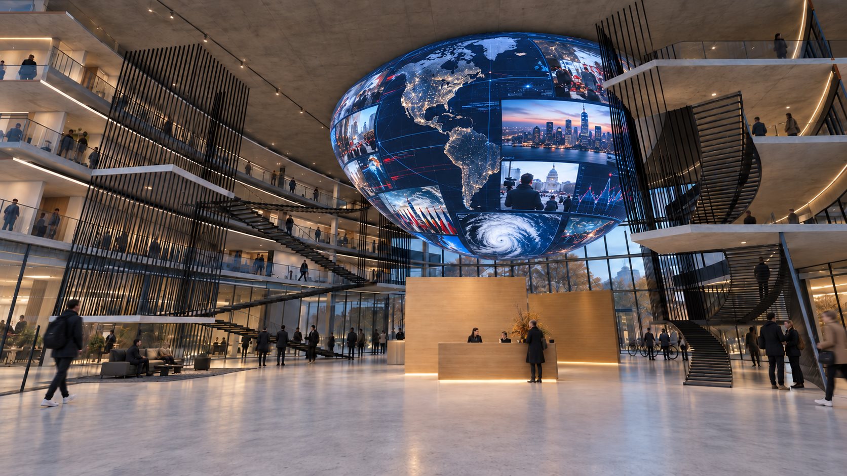 Berlin Office Building - the atrium under the sphere